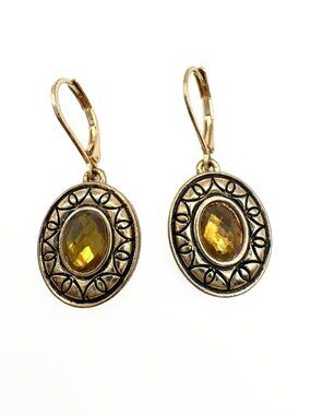 Napier Yellow Leverback Drop Earrings